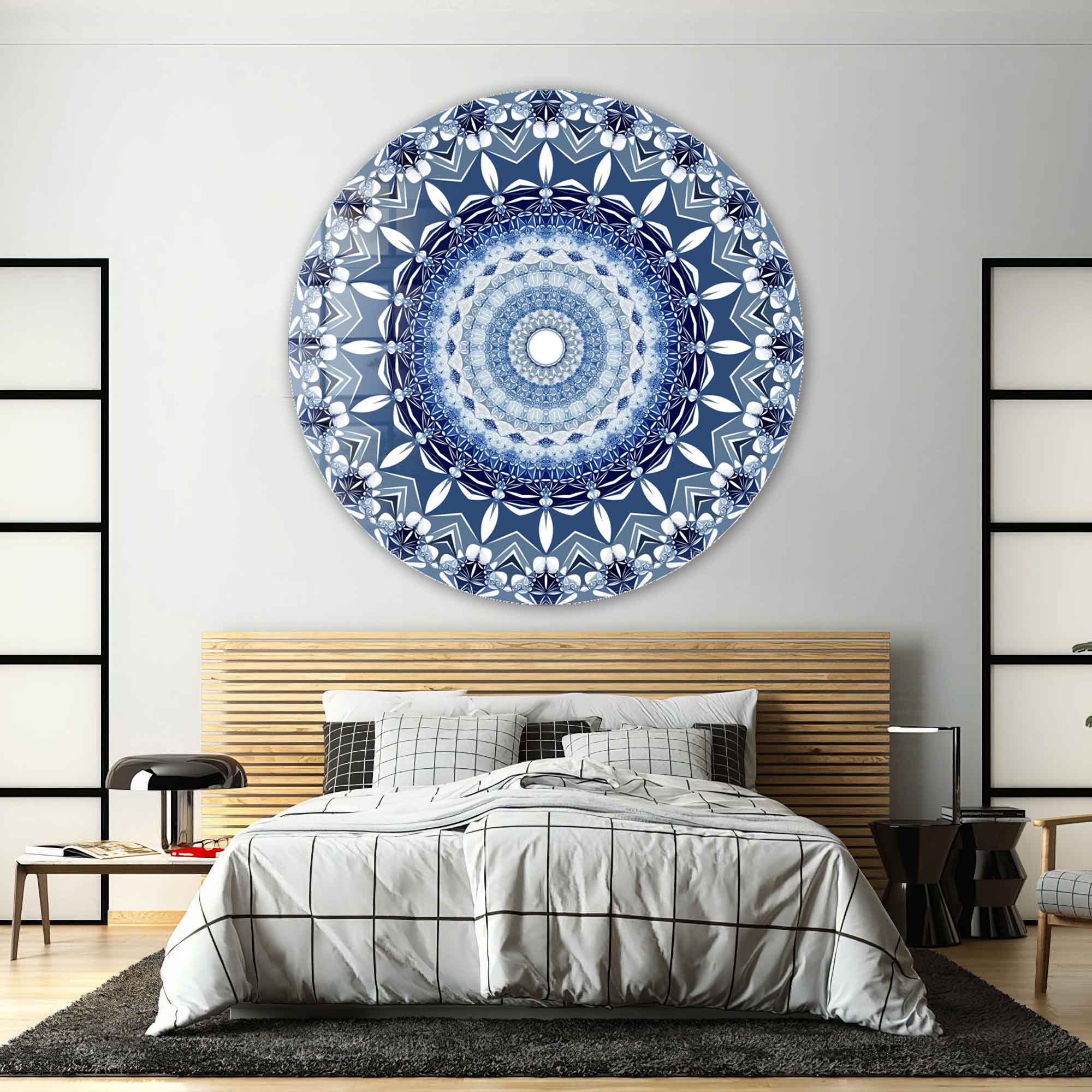 Blue Continuum - Rounded Glass Wall Art