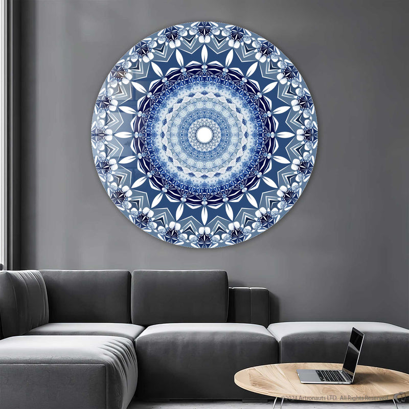 Artronauts Glass Print Blue Continuum - Rounded Glass Wall Art