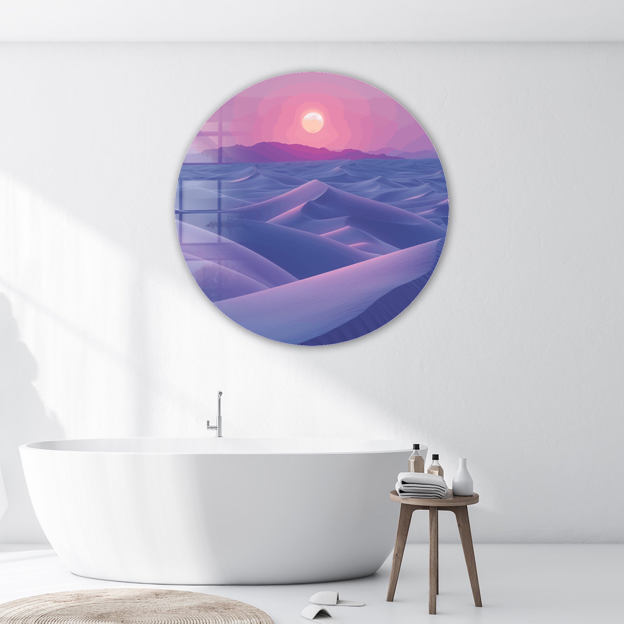 Twilight Dunes - Rounded Glass Wall Art