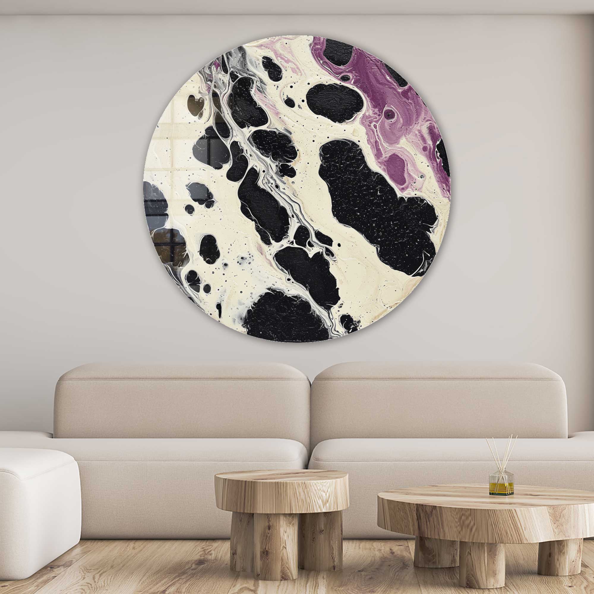 Eclipse Swirl - Rounded Glass Wall Art