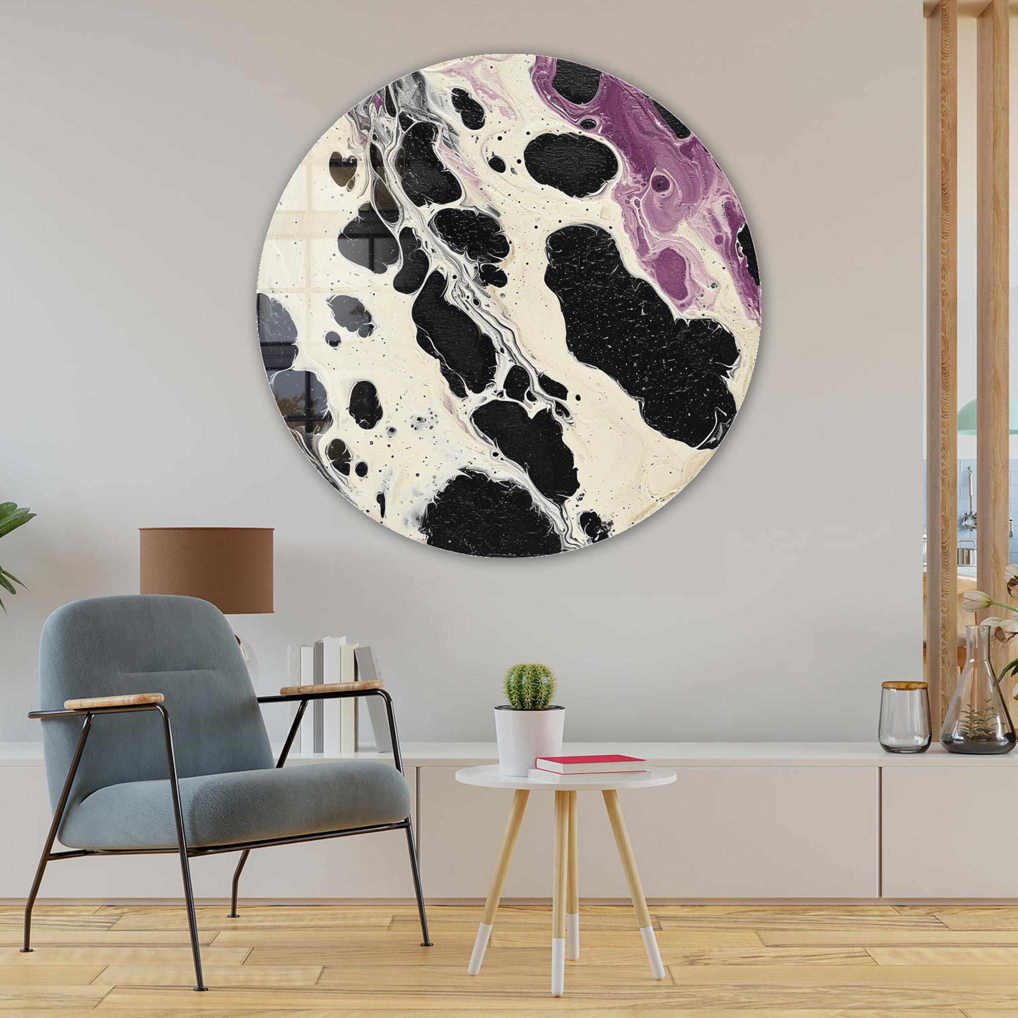 Eclipse Swirl - Rounded Glass Wall Art