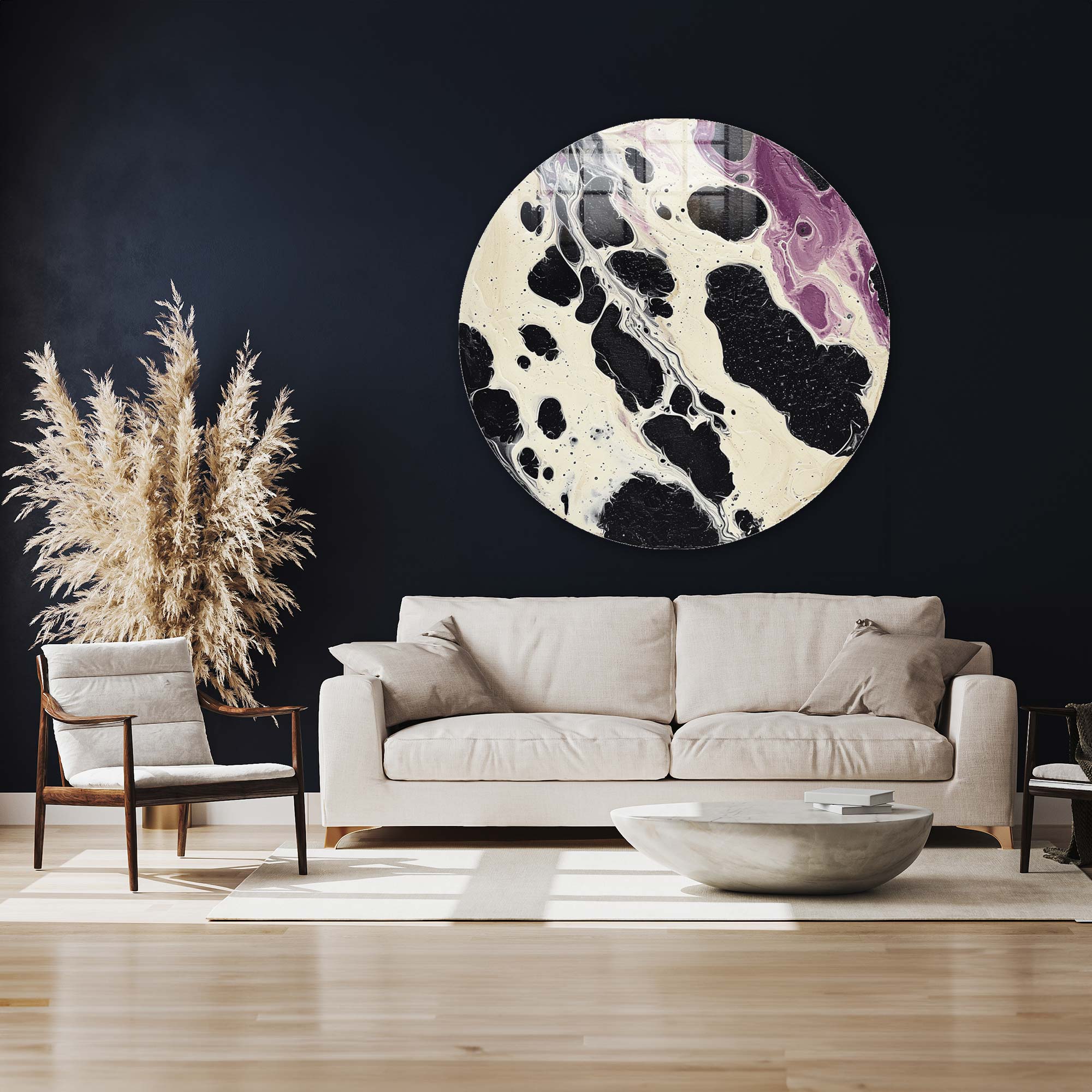 Eclipse Swirl - Rounded Glass Wall Art