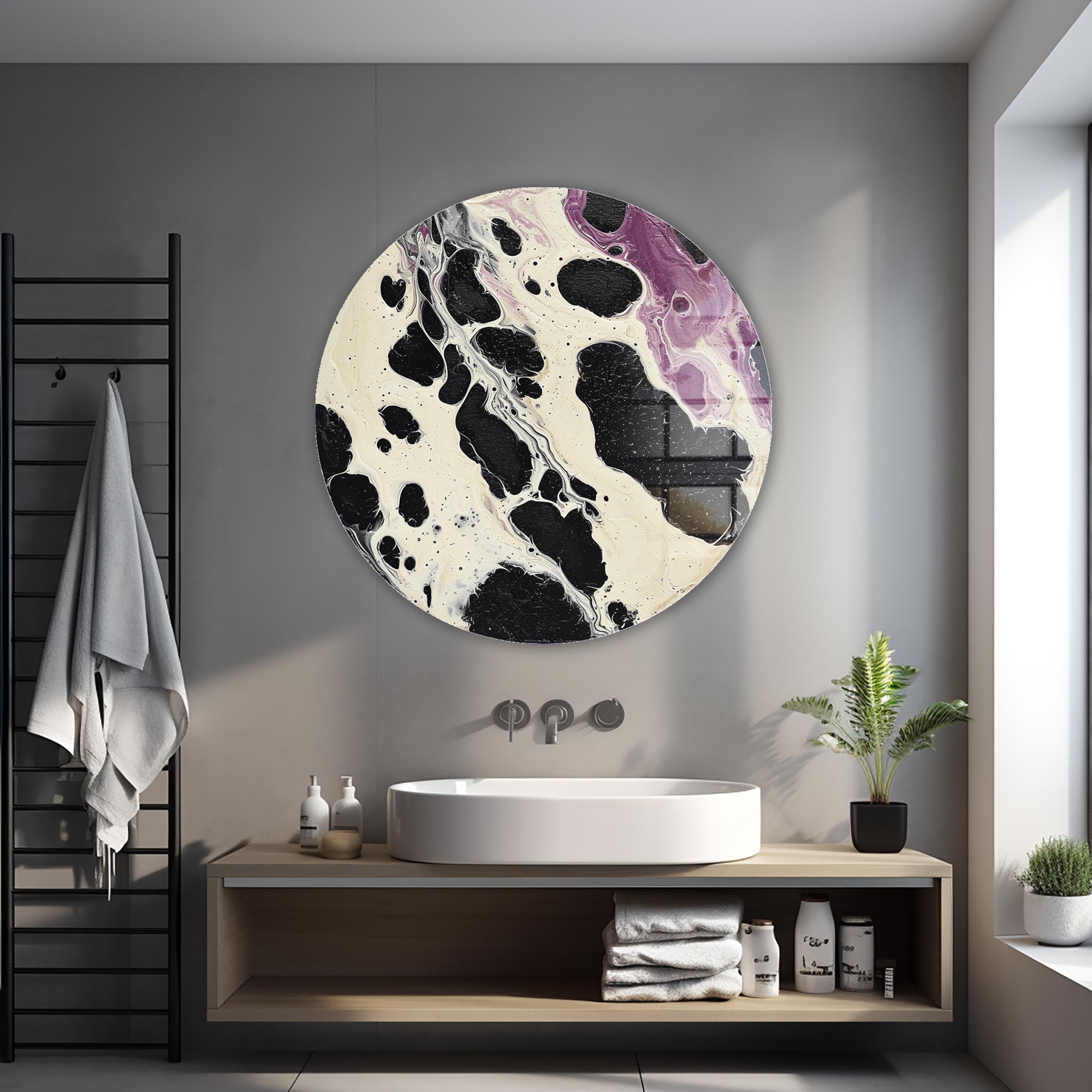 Eclipse Swirl - Rounded Glass Wall Art