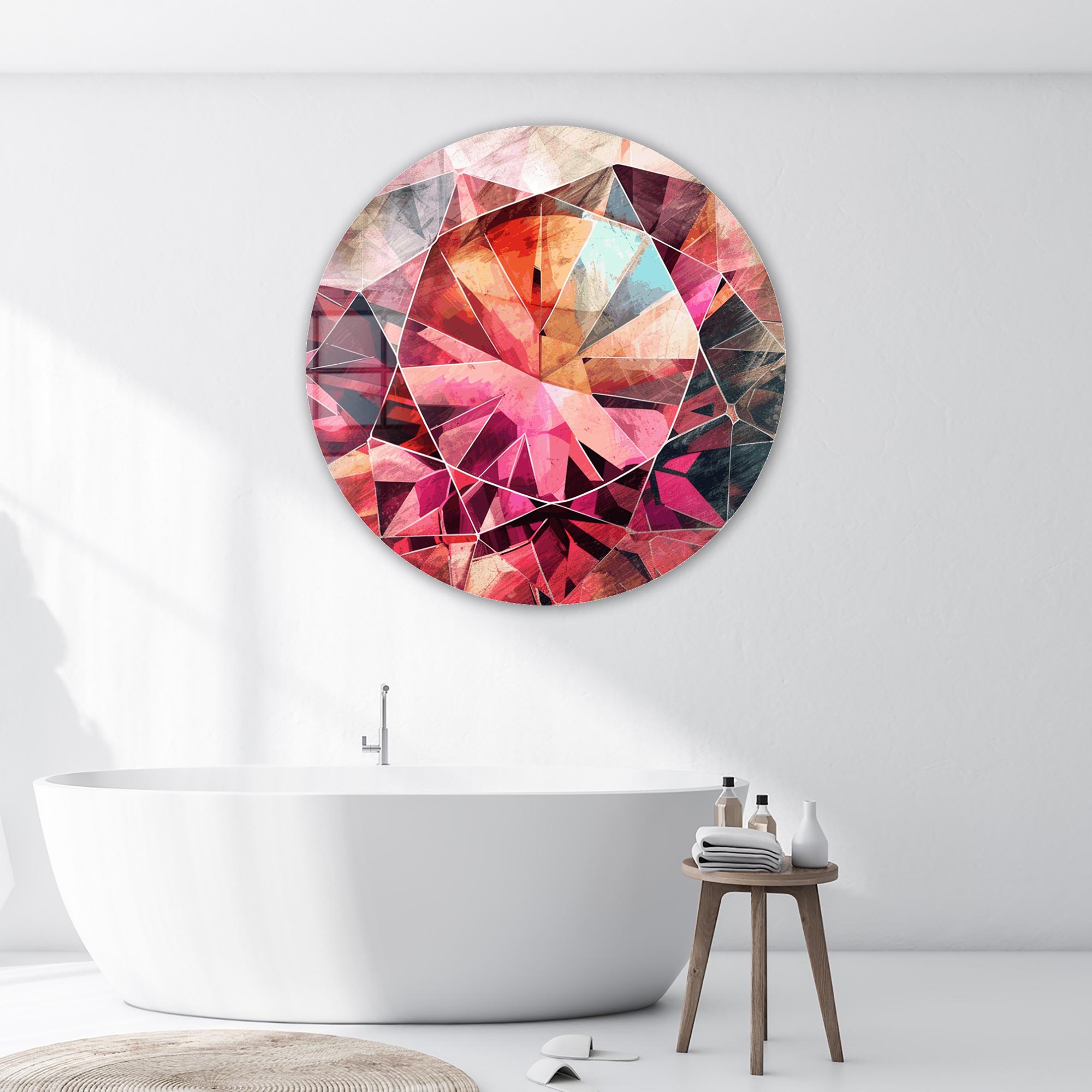 32 Shades of Pink - Rounded Glass Wall Art