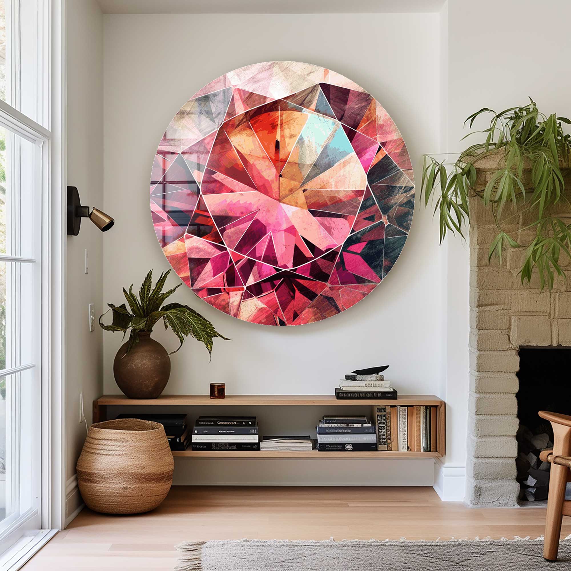 32 Shades of Pink - Rounded Glass Wall Art