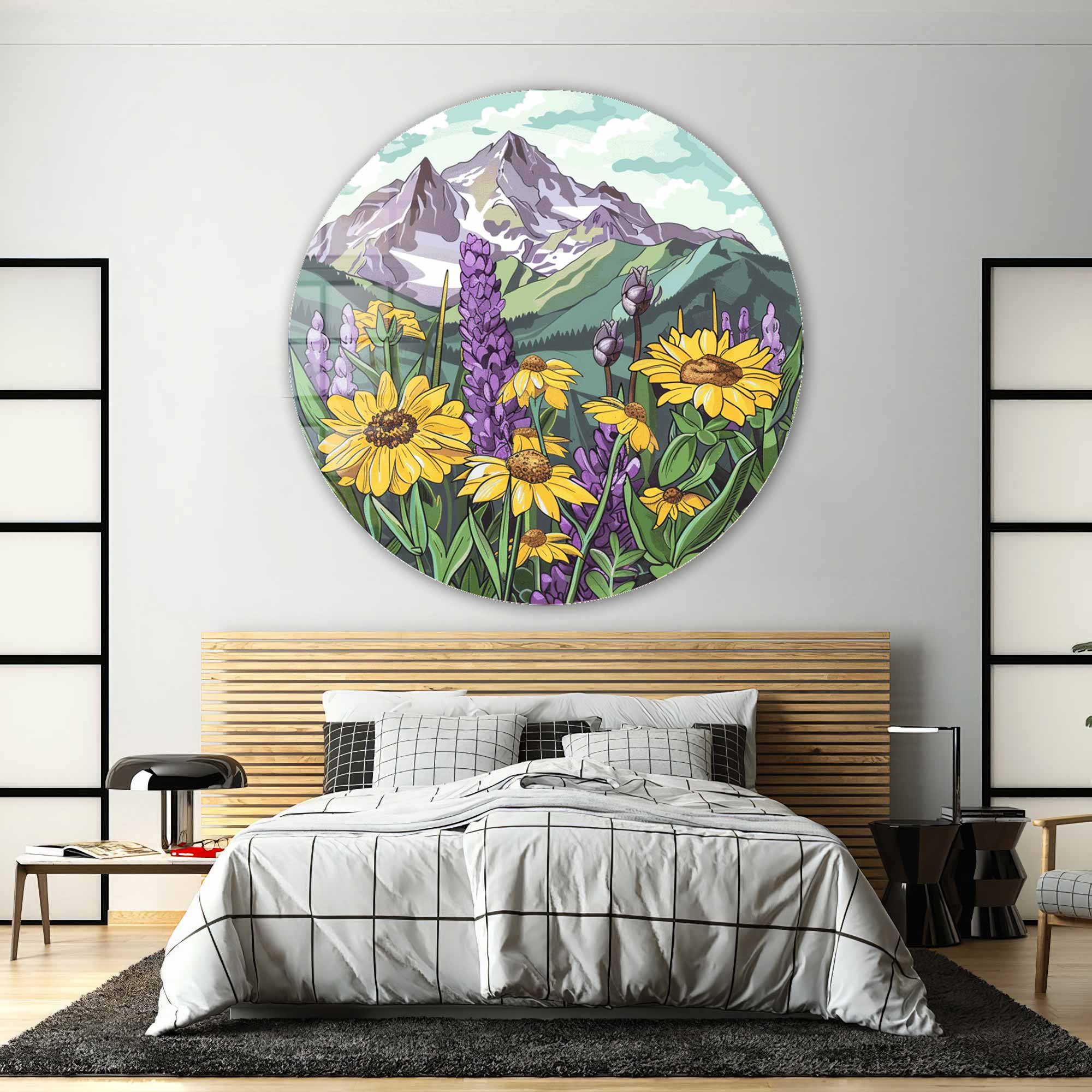 Purplish Natural - Rounded Glass Wall Art