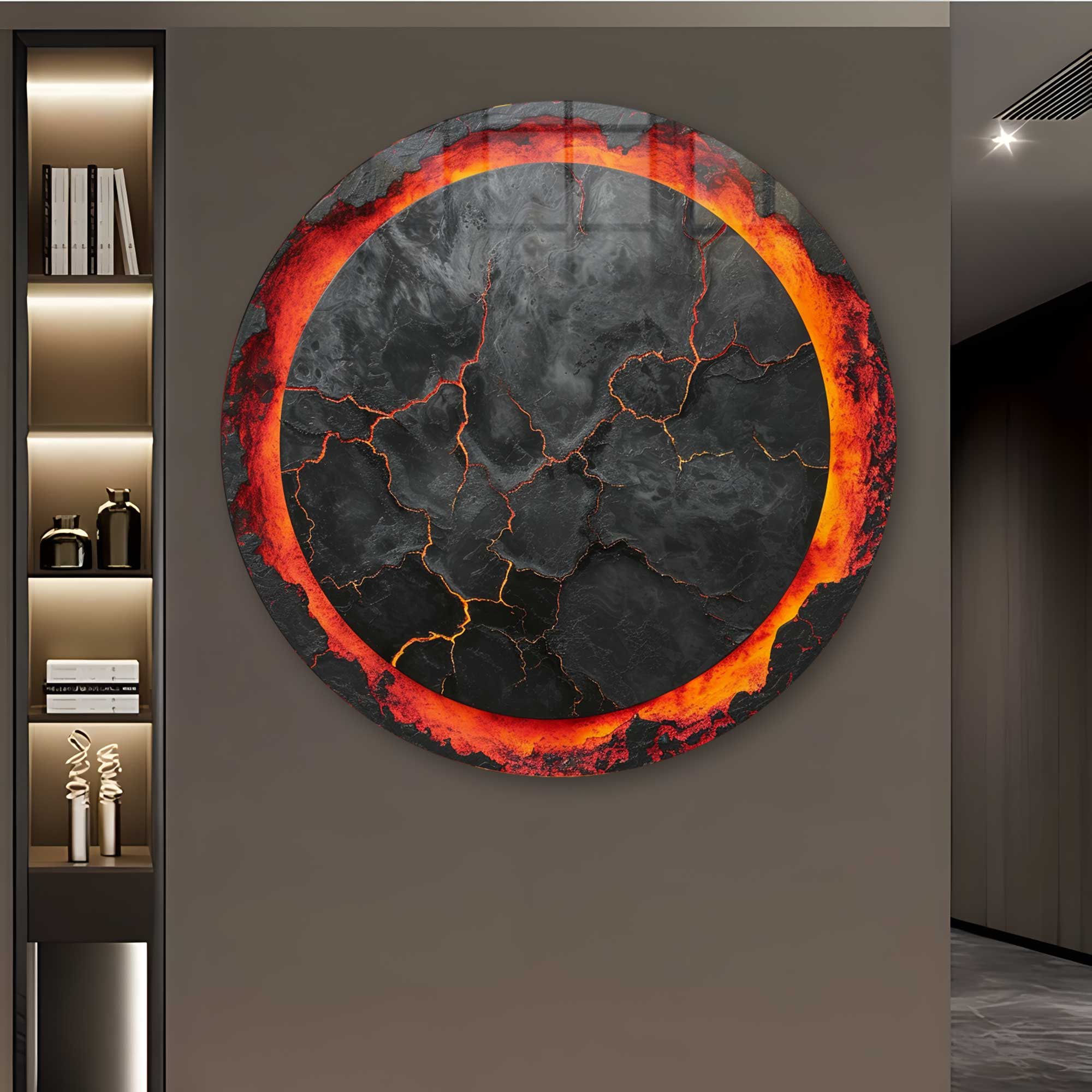 Lava III - Rounded Glass Wall Art