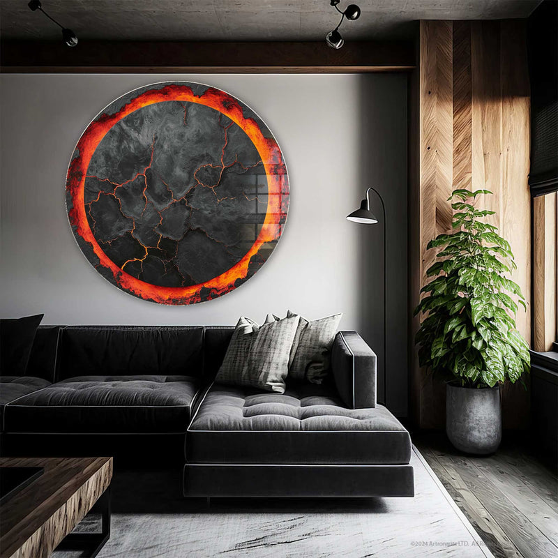 Artronauts Glass Print Lava III - Rounded Glass Wall Art