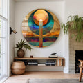 Artronauts Glass Print Layers of Sunset - Rounded Glass Wall Art