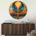 Artronauts Glass Print Layers of Sunset - Rounded Glass Wall Art