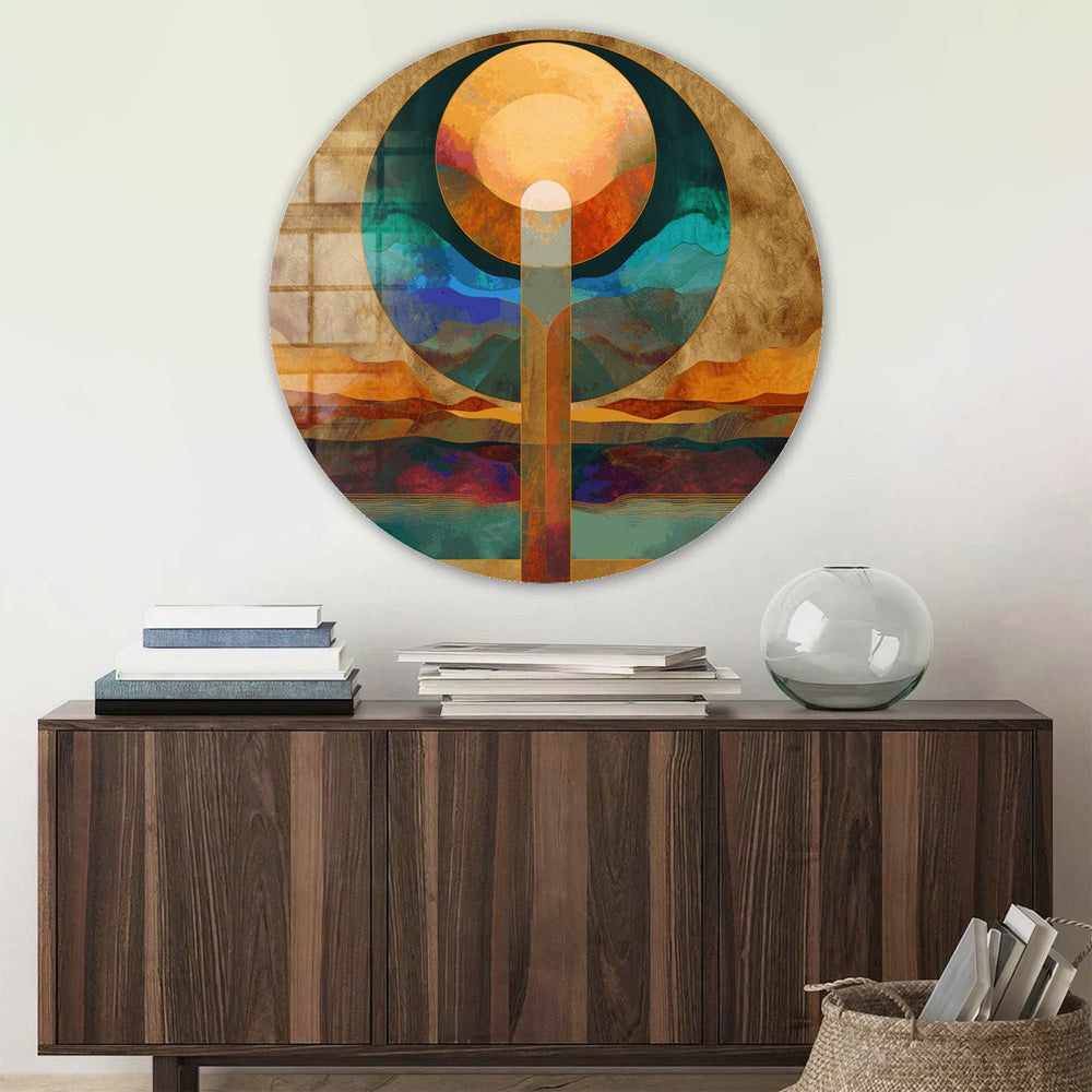 Artronauts Glass Print Layers of Sunset - Rounded Glass Wall Art