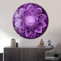 Artronauts Glass Print Purple Flower - Rounded Glass Wall Art