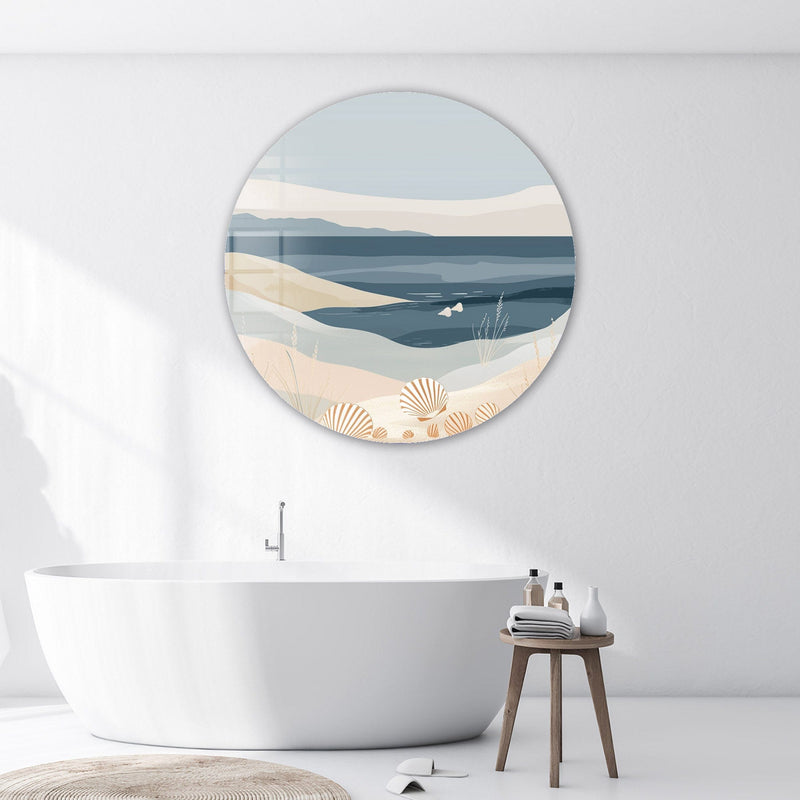 Artronauts Glass Print Layers of Beach  - Rounded Glass Wall Art