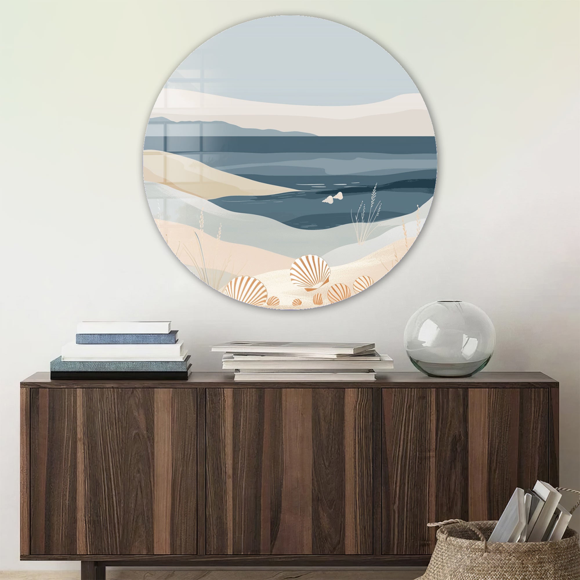 Layers of Beach  - Rounded Glass Wall Art