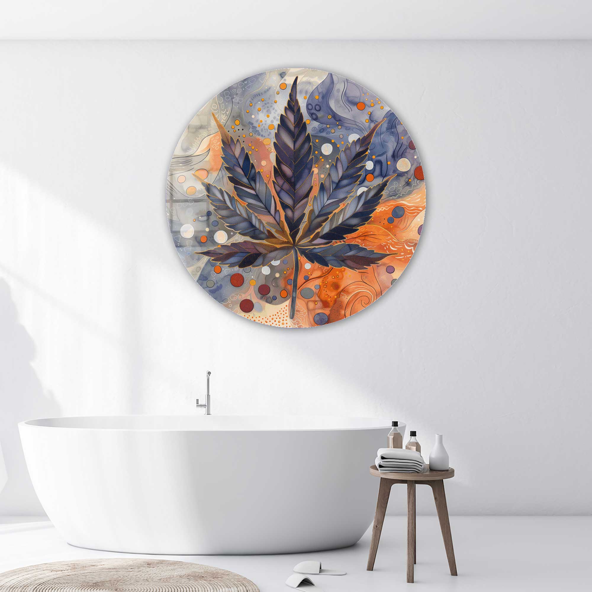 Leaf - Rounded Glass Wall Art