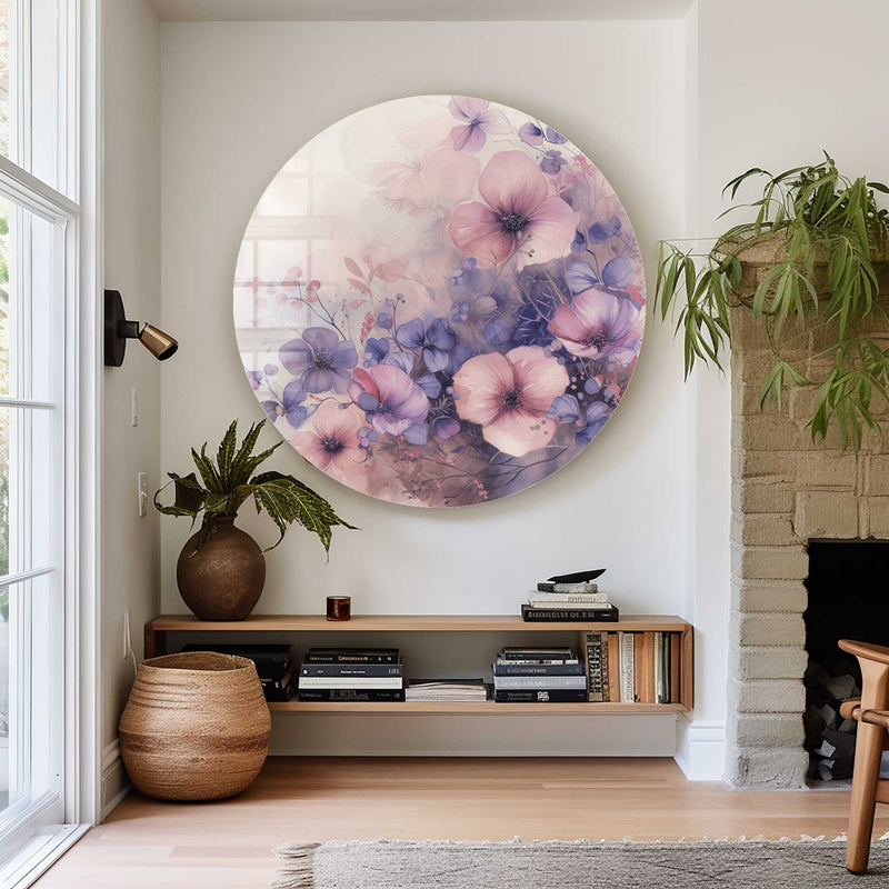 Artronauts Glass Print Whispers of Bloom - Rounded Glass Wall Art