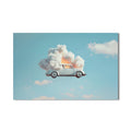 Artronauts Glass Print Surreal Floating Vintage Car–Tempered Glass Wall Art