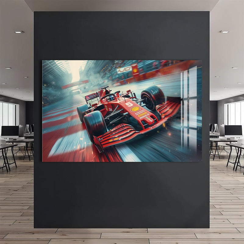 Artronauts Glass Print Formula Racing Car –Tempered Glass Wall Art