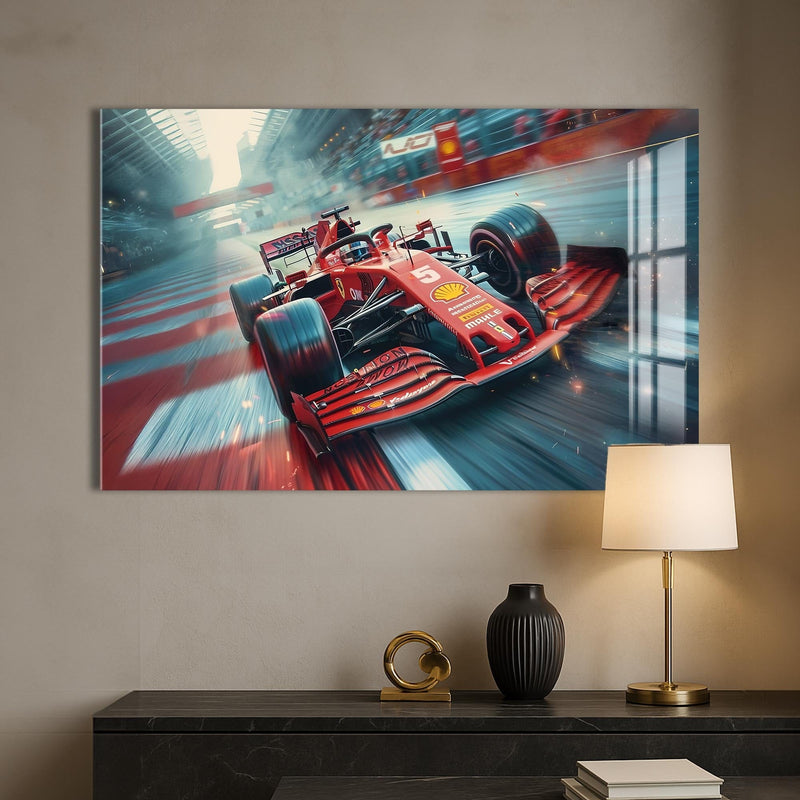 Artronauts Glass Print Formula Racing Car –Tempered Glass Wall Art
