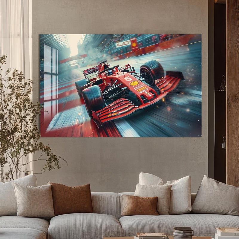 Artronauts Glass Print Formula Racing Car –Tempered Glass Wall Art