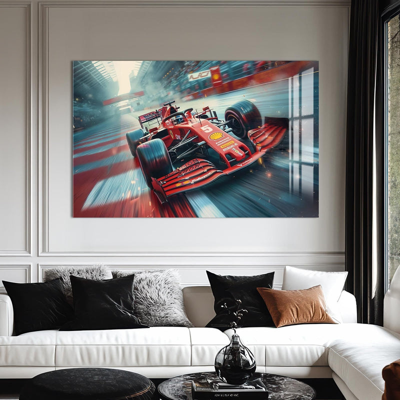 Artronauts Glass Print Formula Racing Car –Tempered Glass Wall Art