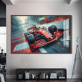 Artronauts Glass Print S | 72x46 cm | 28.3"x18.1" / Walnut Formula Racing Car –Tempered Glass Wall Art