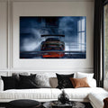 Artronauts Glass Print Rear View GT Race Car –Tempered Glass Wall Art