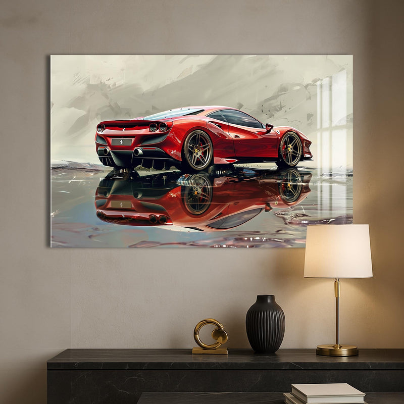 Artronauts Glass Print Exotic Supercar Reflection –Tempered Glass Wall Art