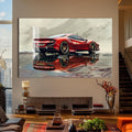 Artronauts Glass Print Exotic Supercar Reflection –Tempered Glass Wall Art