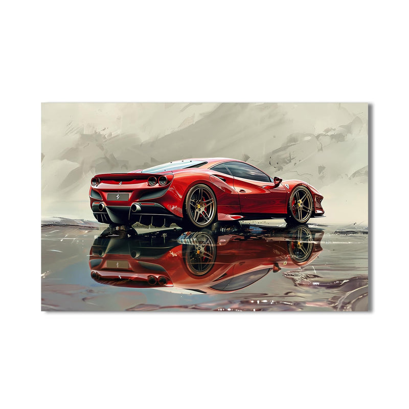 Artronauts Glass Print Exotic Supercar Reflection –Tempered Glass Wall Art