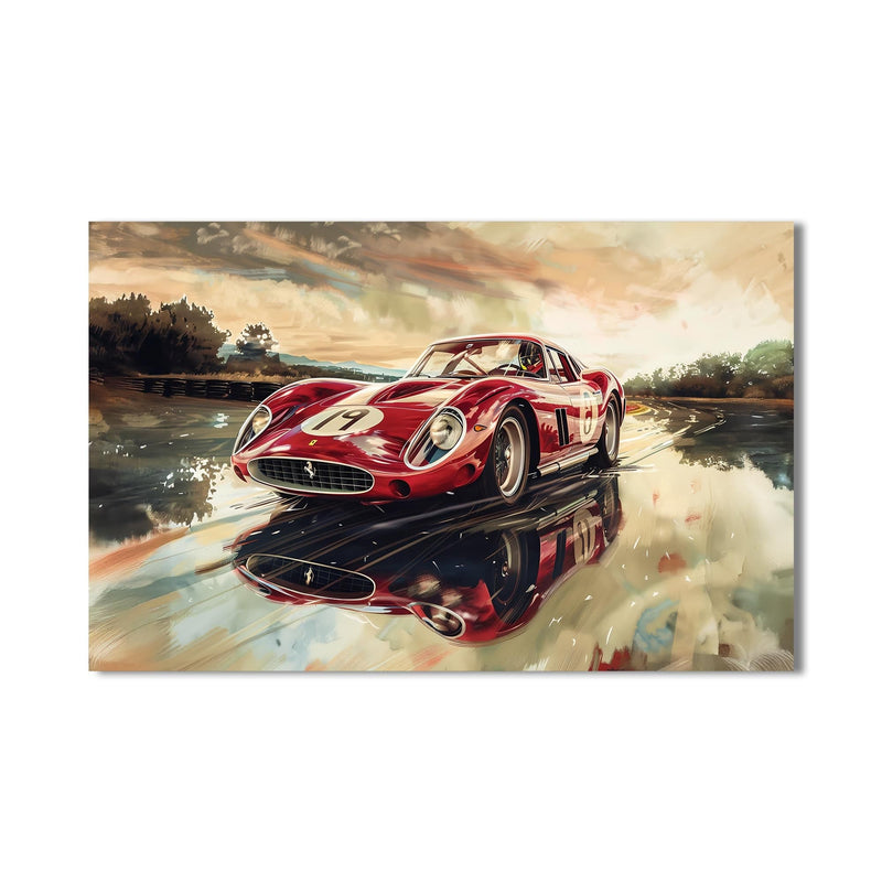 Artronauts Glass Print Classic Racing Car –Tempered Glass Wall Art