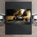 Artronauts Glass Print Classic Car on Country Road –Tempered Glass Wall Art