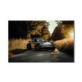 Artronauts Glass Print Classic Car on Country Road –Tempered Glass Wall Art