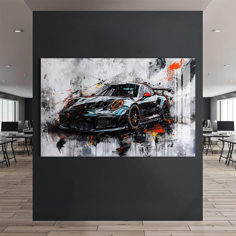 Artronauts Glass Print Abstract Supercar Power – Contemporary Glass Wall Art