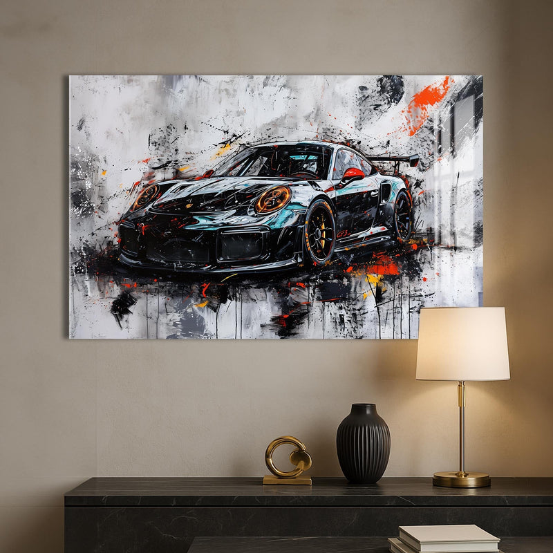 Artronauts Glass Print Abstract Supercar Power – Contemporary Glass Wall Art