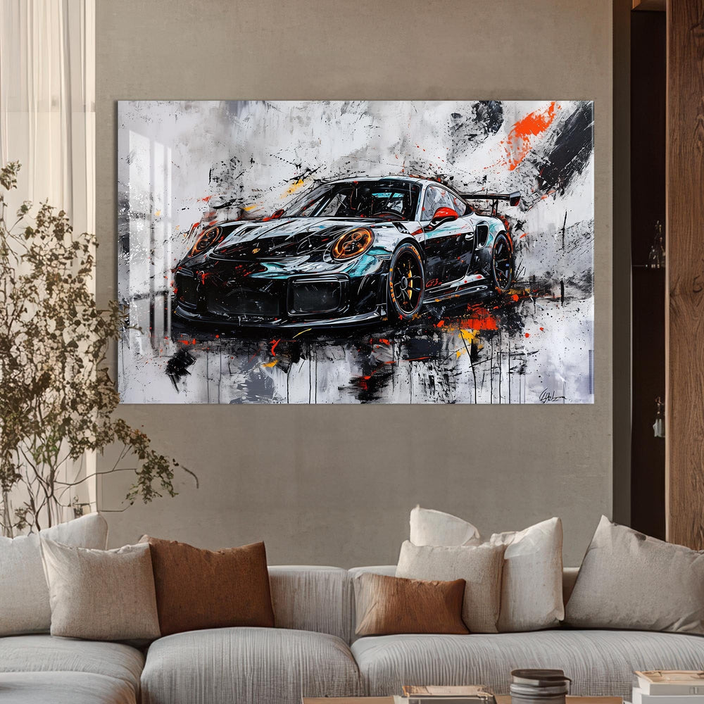 Artronauts Glass Print Abstract Supercar Power – Contemporary Glass Wall Art