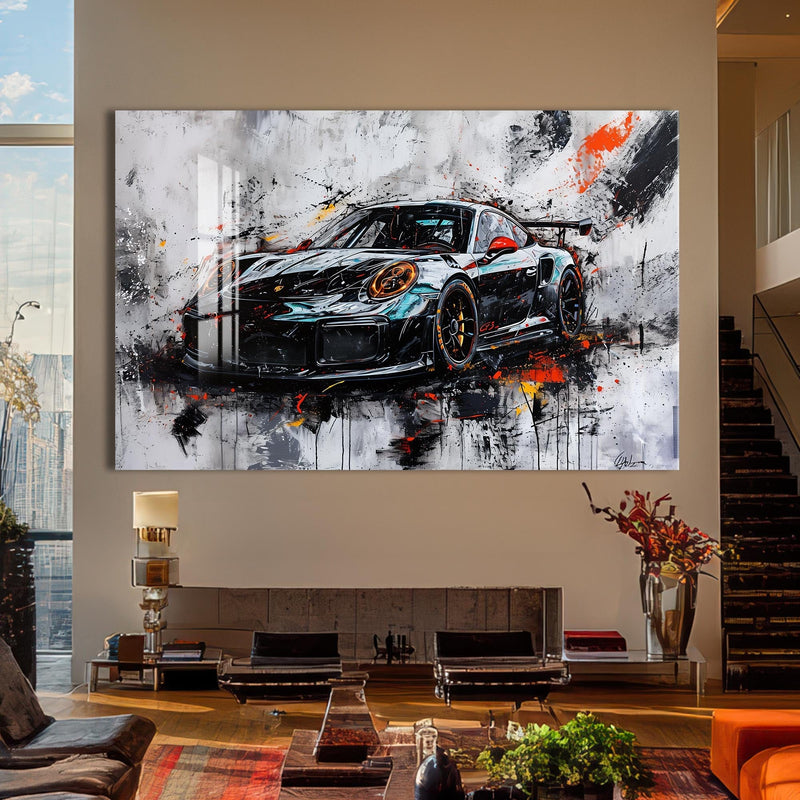 Artronauts Glass Print Abstract Supercar Power – Contemporary Glass Wall Art