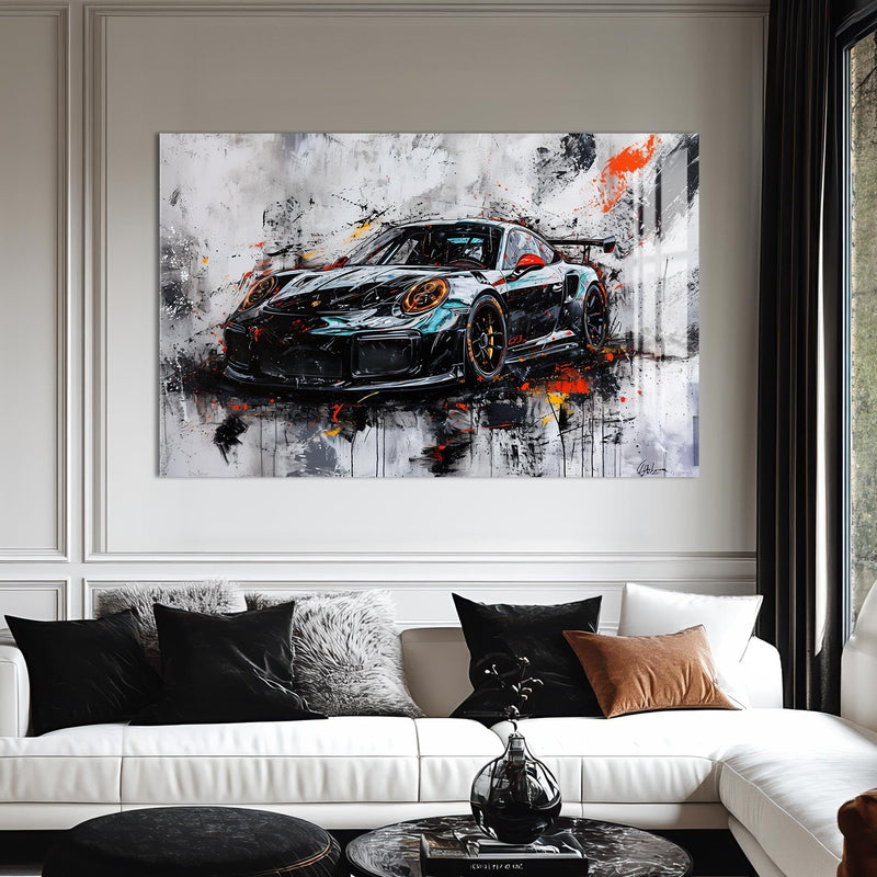 Artronauts Glass Print Abstract Supercar Power – Contemporary Glass Wall Art