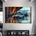 Artronauts Glass Print S | 72x46 cm | 28.3"x18.1" / Gold Vintage Sports Car-Tempered Glass Wall Art