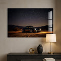 Artronauts Glass Print Sports Car Under the Night Sky-Tempered Glass Wall Art