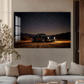 Artronauts Glass Print Sports Car Under the Night Sky-Tempered Glass Wall Art