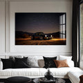 Artronauts Glass Print Sports Car Under the Night Sky-Tempered Glass Wall Art