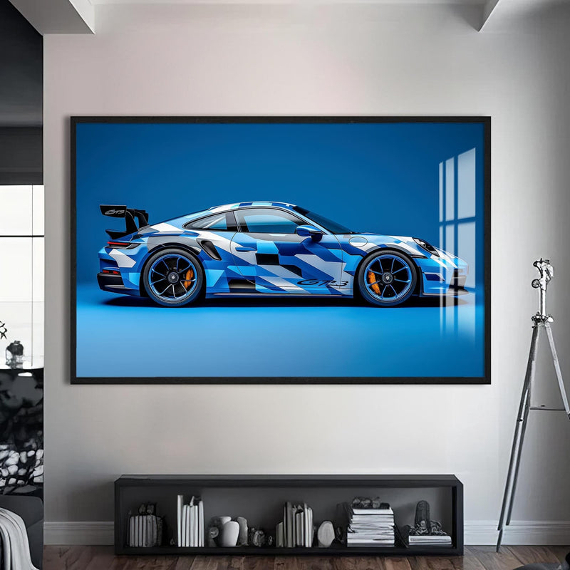 Artronauts Glass Print S | 72x46 cm | 28.3"x18.1" / Black Modern Performance Sports Car-Tempered Glass Wall Art