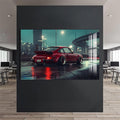 Artronauts Glass Print Red Classic Sports Car-Tempered Glass Wall Art