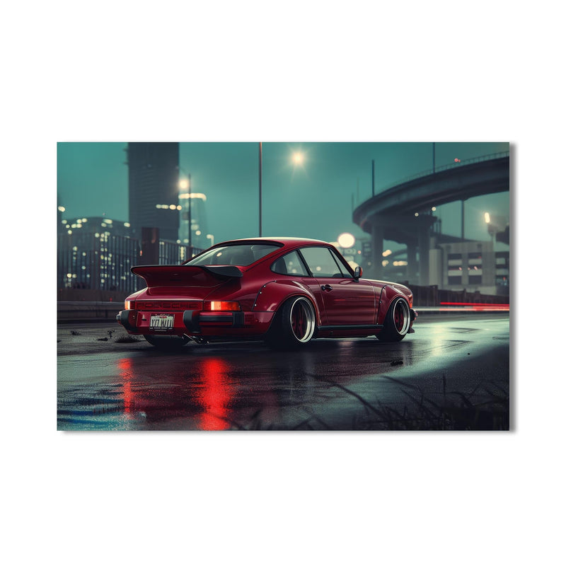 Artronauts Glass Print Red Classic Sports Car-Tempered Glass Wall Art