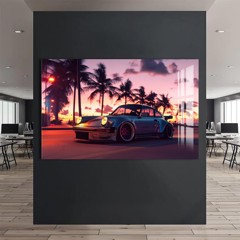 Artronauts Glass Print Retro Sports Car-Tempered Glass Wall Art