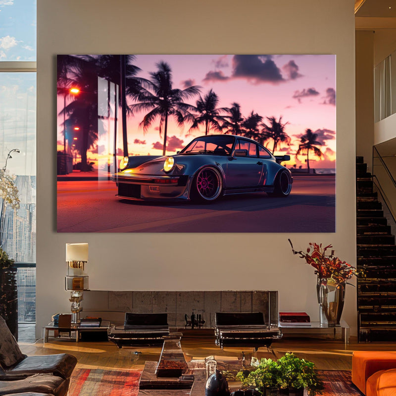 Artronauts Glass Print Retro Sports Car-Tempered Glass Wall Art
