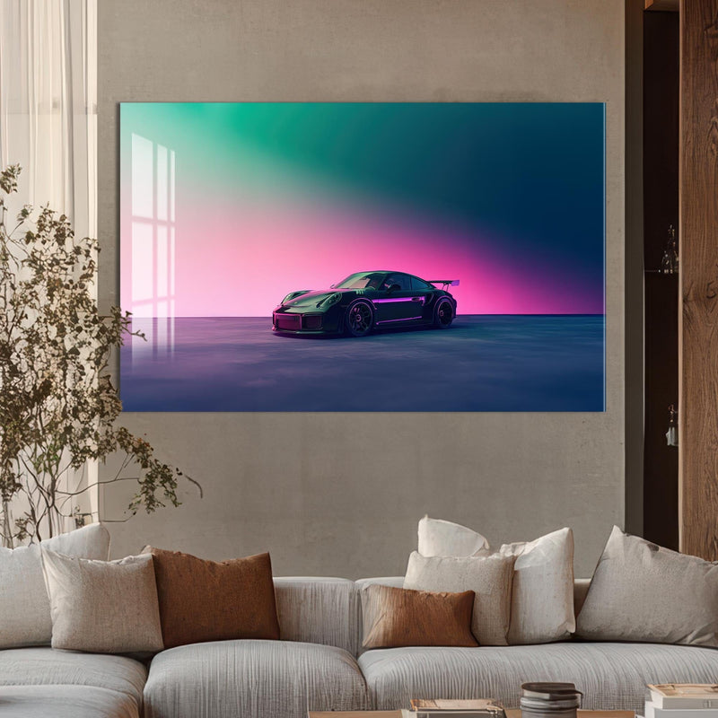 Artronauts Glass Print Minimalist Sports Car-Tempered Glass Wall Art