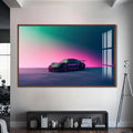 Artronauts Glass Print S | 72x46 cm | 28.3"x18.1" / Walnut Minimalist Sports Car-Tempered Glass Wall Art