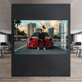 Artronauts Glass Print Red Sports Car-Tempered Glass Wall Art